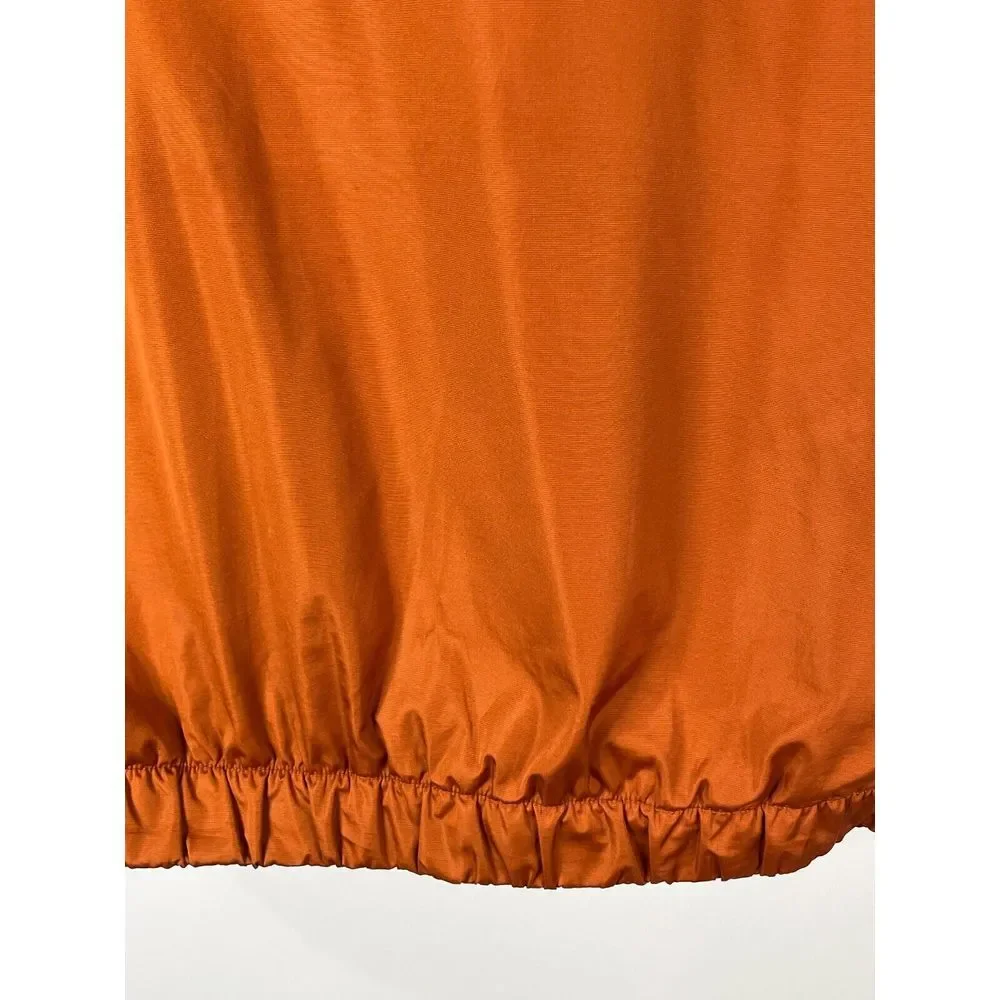 FootJoy Long Sleeve Golf Pullover Sz Large Windbreaker V Neck Jacket Rusty Orang